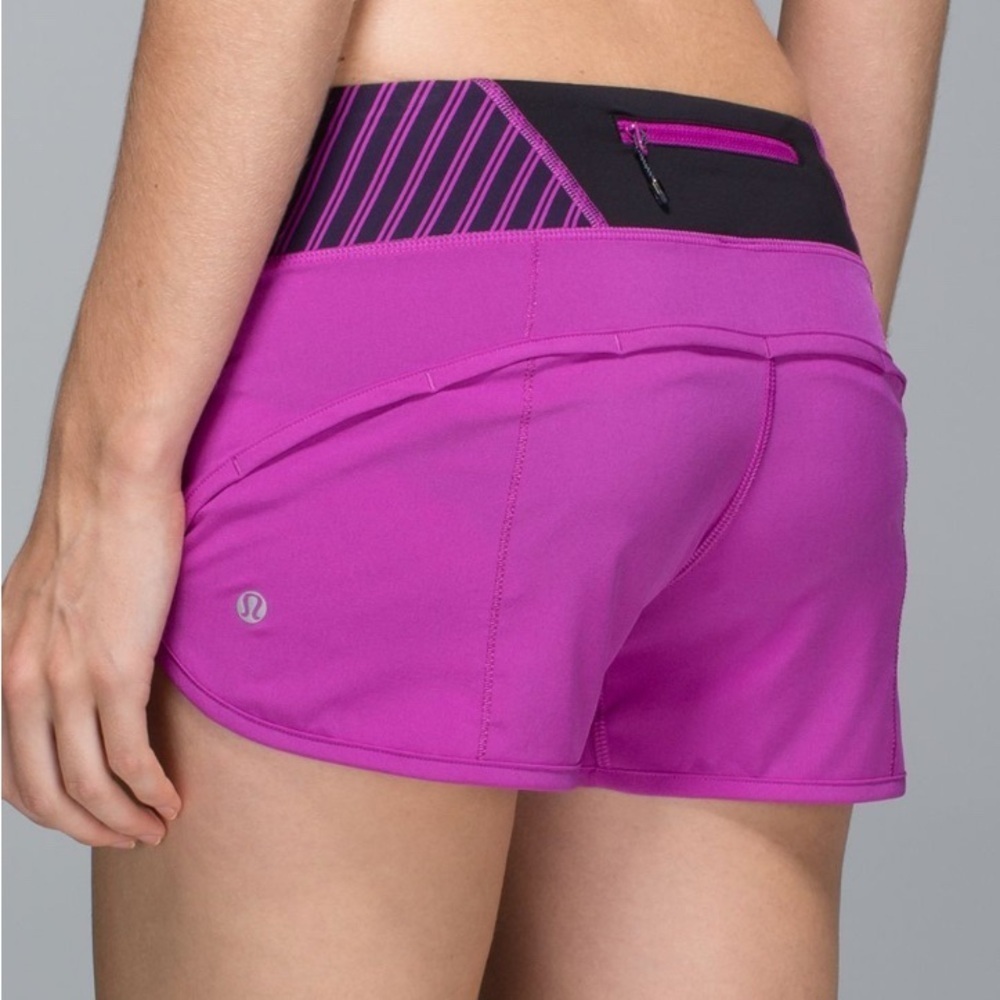 Lululemon Running shorts Speed 4-way Stretch Ultra Violet Wi14 Quilt 27 low rise